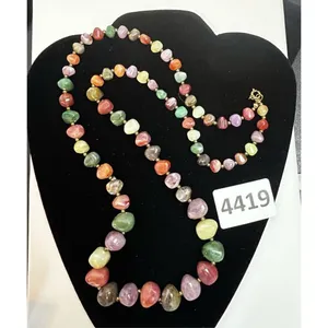 Vintage Genuine Lucite necklace with beads that imitate natural semi-precious st thumbnail 2