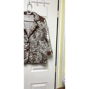 D.R. by David Rodriguez‎ Women Medium Mixed Animal Print 3/4 Sleeve Blazer Brown thumbnail 7