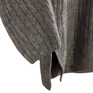 Elizabeth and James Women's Gray Ribbed Turtleneck‎ Sweater Size M thumbnail 6