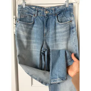 Zara Women Light Wash High Rise Straight Leg Denim Jeans Size 4 thumbnail 8
