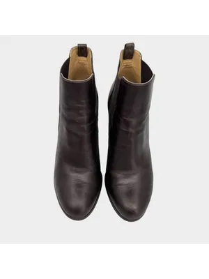 MICHAEL Michael Kors Lottie Chocolate Brown Leather Heeled Ankle Booties Size 8 thumbnail 3
