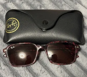 Ray-Ban Burgundy Tortoise Frame Sunglasses with Dark Red Lenses thumbnail 1