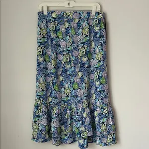 Allegra K INSPIRE CHIC Women's Chiffon Skirt Elastic Waist Ruffle Floral Flowy Sz M = thumbnail 3