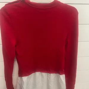 Ralph Lauren red‎ 100% wool red sweater Bottom portion 100% linen size small thumbnail 4