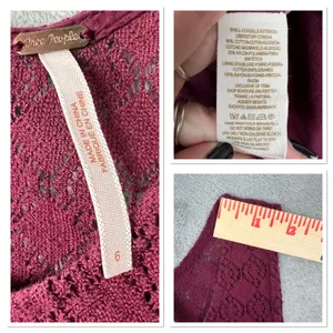 Free People Dress Womens 6 Burgundy Cut Out Daisy Waist‎ Lace Skater Sleeveless thumbnail 8