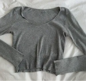 Grey Brandy Melville Long Sleeve Ribbed Crop thumbnail 1