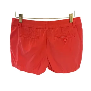 J. Crew Vibrant Coral Women's vacation summer 100 cotton preppy Shorts size 6 thumbnail 2
