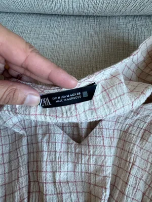 Zara Beige Checkered Mini Dress thumbnail 4