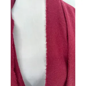 100% Cashmere‎ Scarf Mens Womens One Size Maroon Fringe Made in Scotland FLAWED thumbnail 7