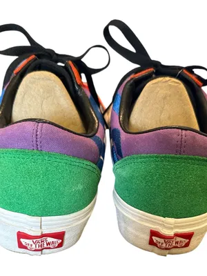 Vans Multicolor Purple Blue Orange Red Yellow Canvas Low-Top Sneaker thumbnail 3