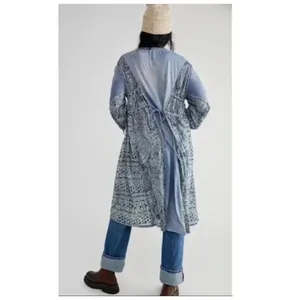 Free People Oh My Mix Print Long Sleeve Dress Duster Size Small thumbnail 2