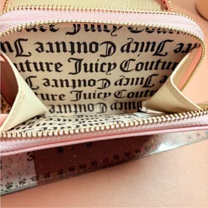 NWT Juicy Couture Juicy Kingdom Double Zip Around Wallet Pink Crown Y2K thumbnail 5
