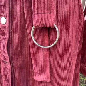 Topshop Burgundy Corduroy Belted shirt dress coat grunge fall streetwear casual thumbnail 5