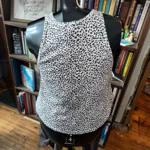 Z Supply cheetah print high neck crop knit M muscle tank thumbnail 2