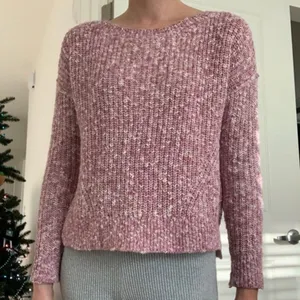 Abercrombie & Fitch Marled Pink Shaker Sweater Cotton‎ Linen Blend thumbnail 1