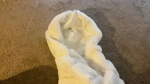 White cropped fur jacket thumbnail 2