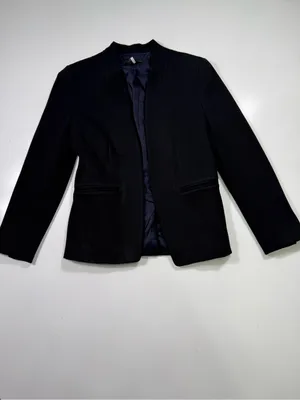 J. Crew Collarless Black Single-Breasted Tailored Blazer thumbnail 2