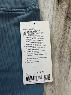 Lululemon Align Ribbed High Rise 4 inch Shorts in Steal Blue New With Tags thumbnail 7