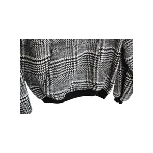 Lili Sidonio Molly‎ Bracken Women's Black & White Plaid Hoodie Dolman Size Small thumbnail 4