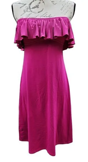 Seafolly Fuschia Strapless Ruffle Chest Coverup‎ Dress Small thumbnail 1