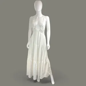 SHEIN Vcay Tiered Long White Maxi Resort Wear Dress‎ Size XL NWT thumbnail 2