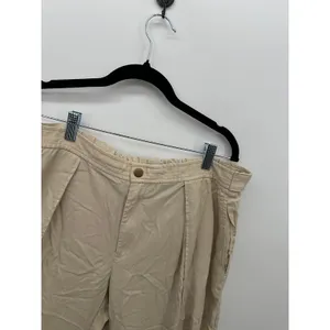 Banana Republic‎ Beige Tencel Wide Leg Pants High Rise Elastic Back Womens Large thumbnail 4