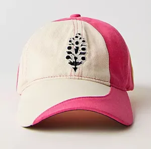 NWT! FP Movement by Free People Pink & Cream Floral Patch Baseball Cap thumbnail 1
