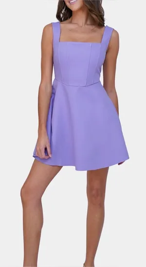 Elliatt Lavender Square-Neck Mini Dress thumbnail 1