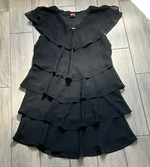 SLNY Black Layered Dress thumbnail 1