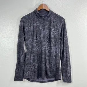 Paradox Womens Merino Wool Blend 1/4 Zip Base Layer Top Gray Camo Medium Medium thumbnail 3