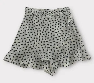 Zara Black and White Polka Dot Ruffle Skort thumbnail 1