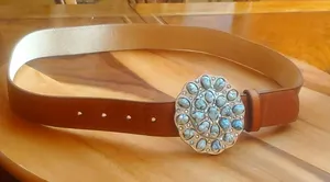 Leather Rock leather Belt 36/L Blue thumbnail 1