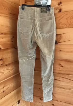 Express VINTAGE 100% COTTON HIGH WAISTED STRETCHY BEIGE PANTS thumbnail 1