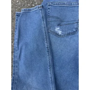 American Eagle Mom Straight Distressed Jeans Medium Wash Stretch‎ Size 4 Regular thumbnail 10