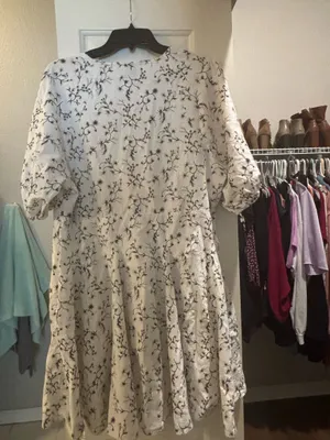 Women's Bell Elbow Sleeve Mini A-Line Dress - Universal Thread™ White Floral thumbnail 4