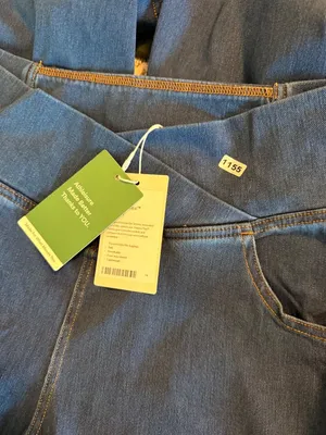 Halara large Womens Dark Wash Denim Criss Cross Waist Flare Jeans Size L thumbnail 8
