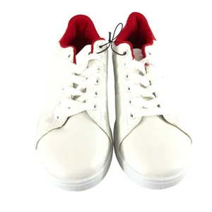 Twisted Womens Sneakers Faux Leather Lace Up White Red Low Top Size 9 thumbnail 2
