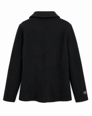 OBEY Propaganda Women’s Small Black Double Breasted Knit Peacoat Jacket thumbnail 3