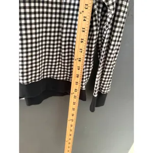 Alice +‎ Olivia Womens Gingham Checkered Sweatshirt Black White Preppy Small thumbnail 8