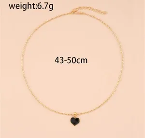 Gold Necklace for Women, 14K Gold Plated Cubic Zirconia Heart Necklace | Cute Dainty Love Pendant Necklaces for Women Dainty Gold Necklace Gifts for Her stainless steel thumbnail 2
