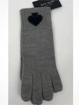 Kate Spade Women’s Flocked Spade Gloves, Grey, One size, New with tags thumbnail 6