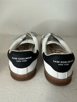Sam Edelman White, Gray & Brown Velcro Sneakers thumbnail 4