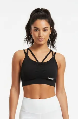 Gymshark Black Strappy Cropped Sport Athletic Top S thumbnail 1