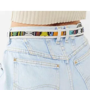Urban Outfitters Small Leather Cassidy Beaded Western Belt thumbnail 2