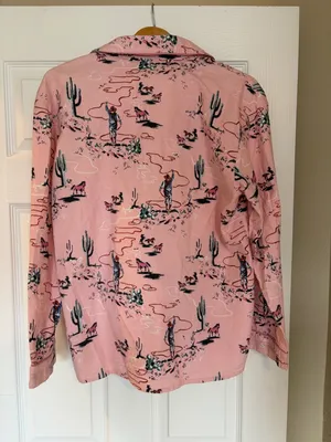 P.J. Salvage Wild Heart Pajama Flannel Shirt Sz Small Country Cowboy Horse X9 thumbnail 3