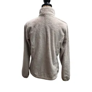The North Face Fuzzy Fleece Jacket Womens M Beige‎ Zip Up Casual Outerwear thumbnail 4