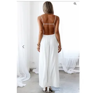Hello Molly White Soft Breeze Maxi Dress Cut Out Slit Size 8 Boho Vacation thumbnail 3