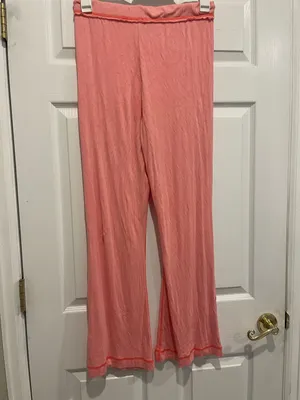 Urban Outfitters Out From Under L Pink Flowy Lounge Pants Large Coral Cute thumbnail 4