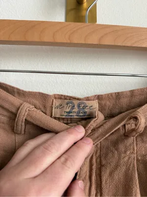 Free People Faded Love Linen Blend Trousers Camel Brown Women's 28 thumbnail 7