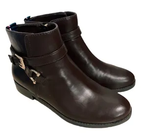 Womens‎ Tommy Hilfiger Faux Leather Side Zip Ankle Boots 7M thumbnail 1